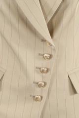 Pinstripe Asymmetric Blazer & Trouser Suit - 3 Colours