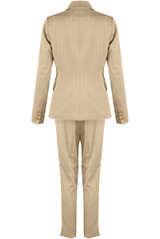 Pinstripe Asymmetric Blazer & Trouser Suit - 3 Colours