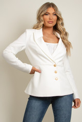 Double Breast Flare Hem Blazer