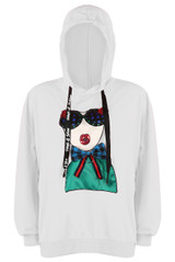 Face & Bow Trim Hoodie
