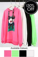 Face & Bow Trim Hoodie