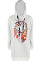 Eagle & Spikes Trim Hooded Dress