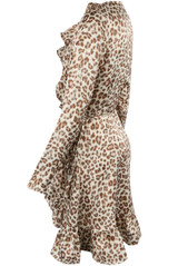 Animal Print Wrap Over Dress