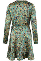 Animal Print Wrap Over Dress