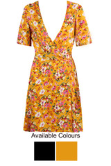 Floral Plunge Neck Wrap Dress