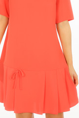 Pleated Hem Short Sleeves Dress