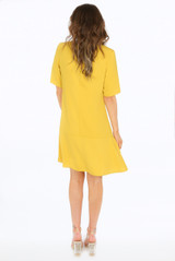 Pleated Hem Short Sleeves Dress