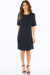 Pleated Hem Short Sleeves Dress