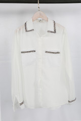 Lace Trim Button Up Shirts