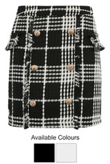 Tweed Check Pattern Mini Skirt