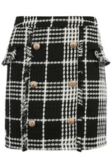 Tweed Check Pattern Mini Skirt