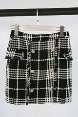 Tweed Check Pattern Mini Skirt