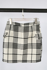 Tweed Check Pattern Mini Skirt