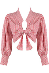 Gingham Tie Front Cropped Shirt - 3 Colours