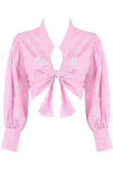 Gingham Tie Front Cropped Shirt - 3 Colours