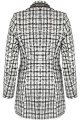 Boucle Tweed Double Breasted Longline Blazer