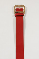 D Buckle Faux Leather Belt