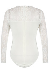 Mesh Lace Shoulders Bodysuit - 2 Colours