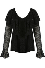 Lace Frill Trim Overlay Tops - 2 Colours