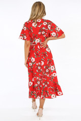 Floral Wrap Midi Dress - 2 Colours