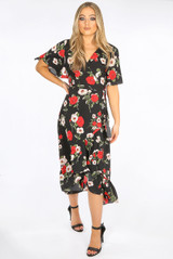 Floral Wrap Midi Dress - 2 Colours