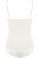 Lace Hem Ribbed Bodysuit