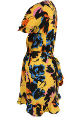 Overlap Frill Hem Floral Dress