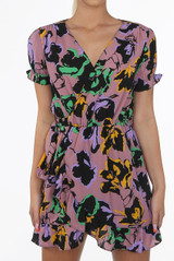 Overlap Frill Hem Floral Dress