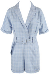 Belted Check Blazer Playsuit - 5 Colours