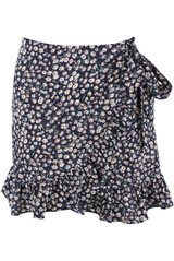Floral Frill Trim Wrap Skirt