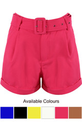 Buckle Belted Tailored Shorts