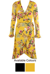 Floral Print Wrap Dress - 2 Colours