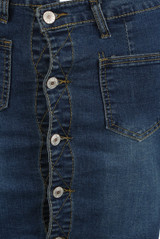 Asymmetric Button Up Denim Skirt - 2 Colours