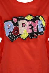 Sequin POPEYE Trim Frill Tee