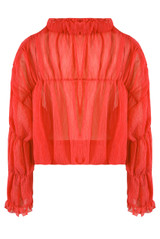 Crinkle Chiffon Tie Up Blouse