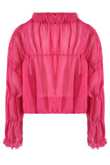 Crinkle Chiffon Tie Up Blouse