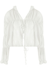 Crinkle Chiffon Tie Up Blouse