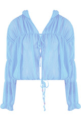 Crinkle Chiffon Tie Up Blouse