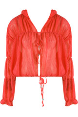 Crinkle Chiffon Tie Up Blouse