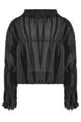 Crinkle Chiffon Tie Up Blouse