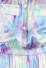 Tie Dye Bardot Button Up Dress