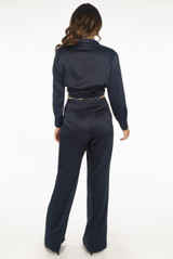 Shawl Lapel Wrap Knot Blouse & Trouser Co-ords