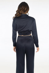 Shawl Lapel Wrap Knot Blouse & Trouser Co-ords
