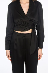 Shawl Lapel Wrap Knot Blouse & Trouser Co-ords