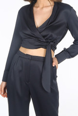 Shawl Lapel Wrap Knot Blouse & Trouser Co-ords
