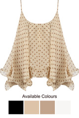 Polka Dot Chiffon Tier Cami Top