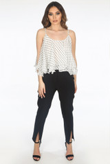 Polka Dot Chiffon Tier Cami Top
