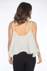 Polka Dot Chiffon Tier Cami Top