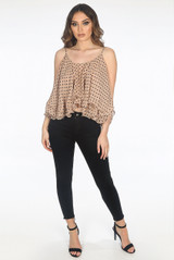 Polka Dot Chiffon Tier Cami Top