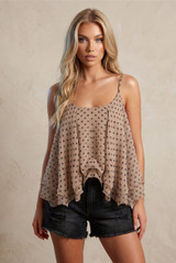 Polka Dot Chiffon Tier Cami Top